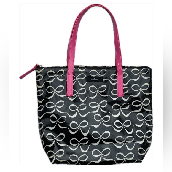 Kate Spade Small Vinyl Ribbon Print Tote Bag - Picture 2 of 4